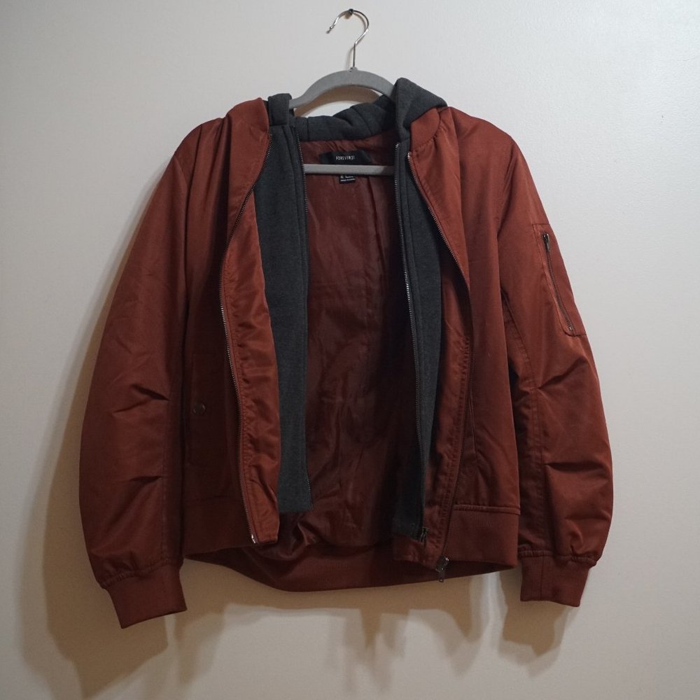 Maroon Forever 21 Bomber Jacket